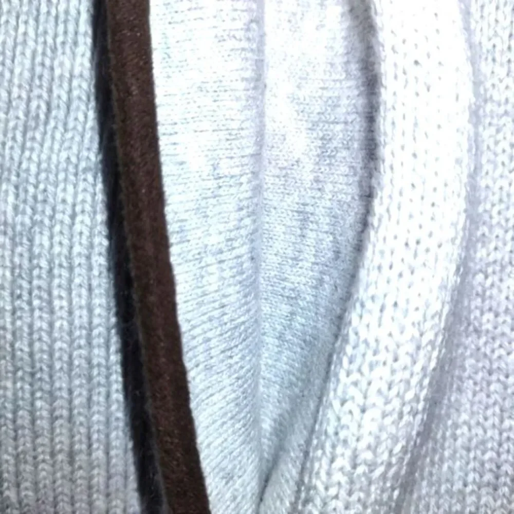Chaps‎ Brown Faux Suede Accented Beige Full Zip Sweater Vest Size S